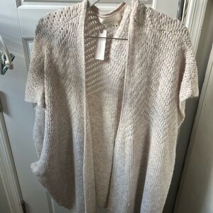 Anthropologie Cozy Cream Open-Front Sweater one size